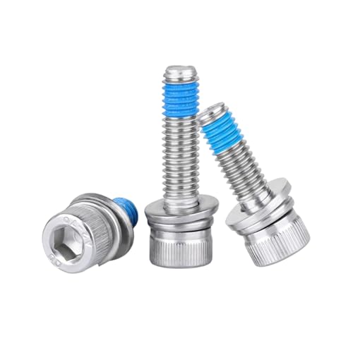 1-20 Stück M2/M2.5/M3/M4/M5/M6/M8/M10/M12 304 Edelstahl-Zylinderkopf-Innensechskantschrauben- und Unterlegscheiben-Sets mit rutschfester Klebestelle, M2.5x18mm 1-20 Stück M2/M2.5/M3/M4/M5/M6/M8/M10/M12 304 Edelstahl-Zylinderkopf-Innensechskantschrauben- und Unterlegscheiben-Sets mit rutschfester Klebestelle, M2.5x18mm von Veruying