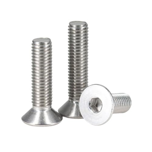 1-200 Stück M2/M2.5/M3/M4/M5/M6/M8/M10/M12/M16 304 Edelstahl-Senkkopf-Innensechskantschrauben, M5x40mm von Veruying