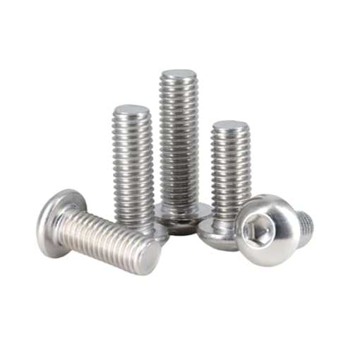 1-200 Stück M2/M2.5/M3/M4/M5/M6/M8/M10/M12 304 Edelstahl-Rundkopf-Innensechskantschrauben, M4x28mm von Veruying