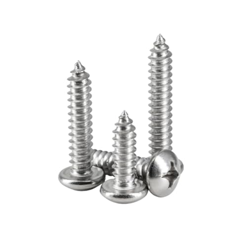 2-100 Stück M1/M1.2/M1.4/M1.6/M1.7/M2/M2.2/M2.6/M3/M3.5/M4/M4.2/M5/M5.5/M6/M8 304 Edelstahl-Kreuzschlitz-Senkkopf-Selbstschneidende Holzschrauben, M2.2x5mm von Veruying