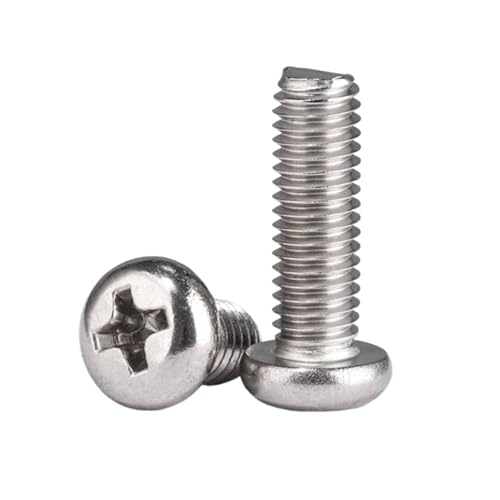 2-100 Stück M1/M1.2/M1.4/M1.6/M1.7/M2/M2.5/M3/M3.5/M4/M5/M6/M8/M10 304 Edelstahl-Verlängerte Kreuzschlitz-Rundkopf-Schrauben, M4x50mm von Veruying