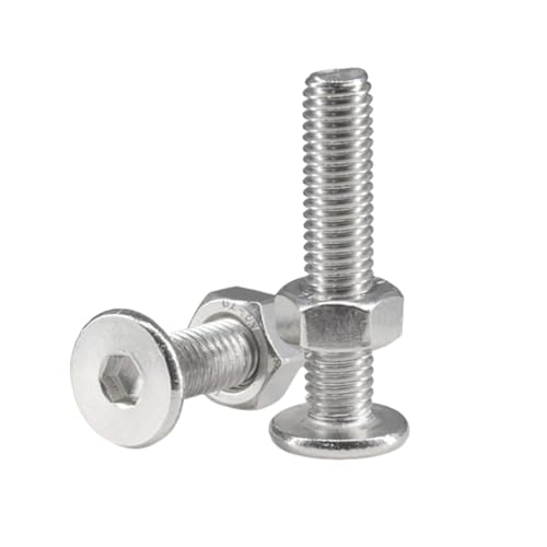 5-100 Stück M2/M2.5/M3/M4/M5/M6/M8/M10 304 Edelstahl-Kombinationssets aus Flachkopf-Innensechskantschrauben und Muttern, M5x40mm 5-100 Stück M2/M2.5/M3/M4/M5/M6/M8/M10 304 Edelstahl-Kombinationssets aus Flachkopf-Innensechskantschrauben und Muttern, M5x40mm von Veruying