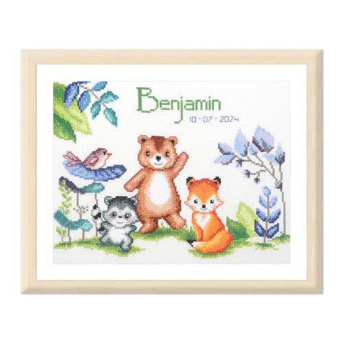 VERVACO Gezählter Kreuzstich Stickpackungen Stickset Baby Geburt TIERE Wanddekoration Handarbeit Set für Erwachsene Kreatives Handwerk ca. 27 x 19 cm Geburt Geschenk Hausdeko VERVACO Gezählter Kreuzstich Stickpackungen Stickset Baby Geburt TIERE Wanddekoration Handarbeit Set für Erwachsene Kreatives Handwerk ca. 27 x 19 cm Geburt Geschenk Hausdeko von Vervaco