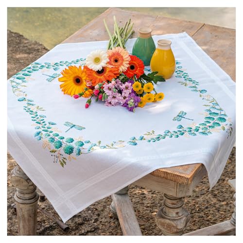 VERVACO Kreuzstich Stickpackungen Tischdecke EUKALYPTUS Stickdecken Vorgezeichnet Basteln Erwachsene Kreativ Set Vorgedruckte Decke Sticken ca. 80 x 80 cm Stickset DIY Sticken Set VERVACO Kreuzstich Stickpackungen Tischdecke EUKALYPTUS Stickdecken Vorgezeichnet Basteln Erwachsene Kreativ Set Vorgedruckte Decke Sticken ca. 80 x 80 cm Stickset DIY Sticken Set von Vervaco