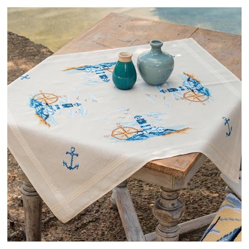 VERVACO Kreuzstich Stickpackungen Tischdecke MARINE Stickdecken Vorgezeichnet Basteln Erwachsene Kreativ Set Vorgedruckte Decke Sticken ca. 80 x 80 cm Stickset DIY Sticken Set VERVACO Kreuzstich Stickpackungen Tischdecke MARINE Stickdecken Vorgezeichnet Basteln Erwachsene Kreativ Set Vorgedruckte Decke Sticken ca. 80 x 80 cm Stickset DIY Sticken Set von Vervaco