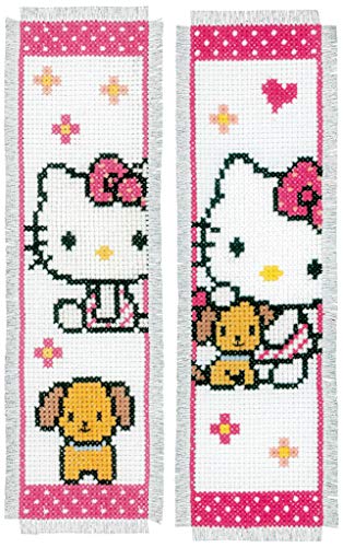 VERVACO Lesezeichen Kreuzstich Stickpackungen Gezählter Kreuzstich Hello Kitty mit Hund 2er DIY Set Erwachsene Sticken Lesen Zubehör Geschenk Zählmusterpackung ca. 6 x 20 cm Stickset für Anfänger VERVACO Lesezeichen Kreuzstich Stickpackungen Gezählter Kreuzstich Hello Kitty mit Hund 2er DIY Set Erwachsene Sticken Lesen Zubehör Geschenk Zählmusterpackung ca. 6 x 20 cm Stickset für Anfänger von Vervaco