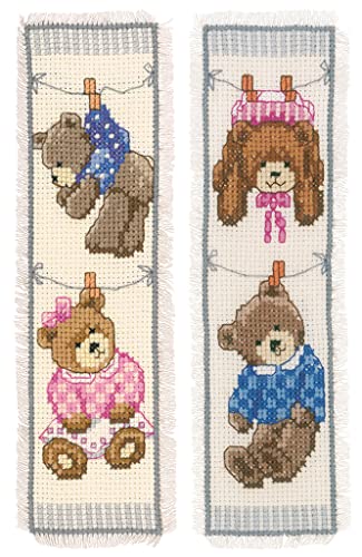 VERVACO Lesezeichen Kreuzstich Stickpackungen Gezählter Kreuzstich Set Geburtsbären 2er DIY Set Erwachsene Sticken Lesen Zubehör Geschenk Zählmusterpackung ca. 6 x 20 cm Stickset für Anfänger VERVACO Lesezeichen Kreuzstich Stickpackungen Gezählter Kreuzstich Set Geburtsbären 2er DIY Set Erwachsene Sticken Lesen Zubehör Geschenk Zählmusterpackung ca. 6 x 20 cm Stickset für Anfänger von Vervaco