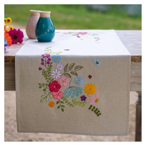 VERVACO Stickpackung Tischläufer Sticken Set Erwachsene Vorgedruckt HEITERES FRÜHJAHR Stickläufer zum Selbersticken Decke Sticken Stickpackung Plattstich ca. 35 x 95 cm Kreatives Geschenk VERVACO Stickpackung Tischläufer Sticken Set Erwachsene Vorgedruckt HEITERES FRÜHJAHR Stickläufer zum Selbersticken Decke Sticken Stickpackung Plattstich ca. 35 x 95 cm Kreatives Geschenk von Vervaco