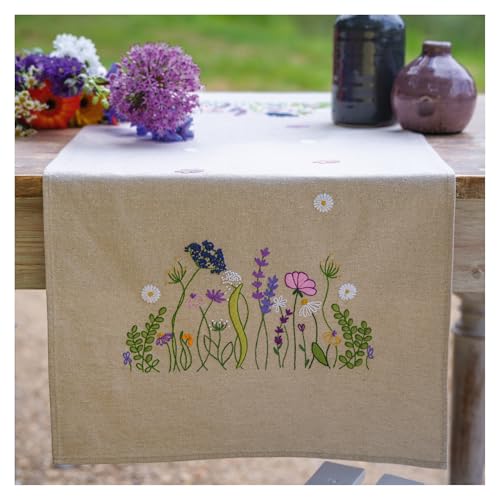 VERVACO Stickpackung Tischläufer Sticken Set Erwachsene Vorgedruckt LILA GARTENPRACHT Stickläufer zum Selbersticken Decke Sticken Stickpackung Plattstich ca. 40 x 100 cm Kreatives Geschenk VERVACO Stickpackung Tischläufer Sticken Set Erwachsene Vorgedruckt LILA GARTENPRACHT Stickläufer zum Selbersticken Decke Sticken Stickpackung Plattstich ca. 40 x 100 cm Kreatives Geschenk von Vervaco