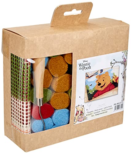 Vervaco Knüpfteppich Winnie The Pooh Knüpfpackung zum Selbstknüpfen eines Teppichs, Stramin, weiß, 45 x 35 x 0,3 cm von Vervaco