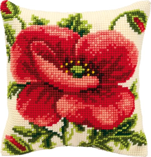 Vervaco Kreuzstich Stickpackungen Kissen Stickerei Set Anfänger Vorgedruckt Mohnblume DIY Set Kreativ Set Für Erwachsene Dekoratives Kissen ca. 40 x 40 cm Bastelset Handwerker Haus Dekoration Vervaco Kreuzstich Stickpackungen Kissen Stickerei Set Anfänger Vorgedruckt Mohnblume DIY Set Kreativ Set Für Erwachsene Dekoratives Kissen ca. 40 x 40 cm Bastelset Handwerker Haus Dekoration von Vervaco