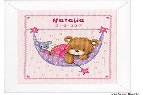 Vervaco Kreuzstichpackung Geburt Kreuzstich zum Auszählen, Baumwolle, weiß, 21 x 24 x 0,3 cm von Vervaco
