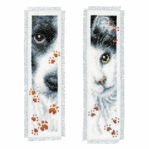 Vervaco Lesezeichen Kreuzstich Stickpackungen Gezählter Kreuzstich Set Hund und Katze 2er DIY Set Erwachsene Sticken Lesen Zubehör Geschenk Zählmusterpackung ca. 6 x 20 cm Stickset für Anfänger Vervaco Lesezeichen Kreuzstich Stickpackungen Gezählter Kreuzstich Set Hund und Katze 2er DIY Set Erwachsene Sticken Lesen Zubehör Geschenk Zählmusterpackung ca. 6 x 20 cm Stickset für Anfänger von Vervaco