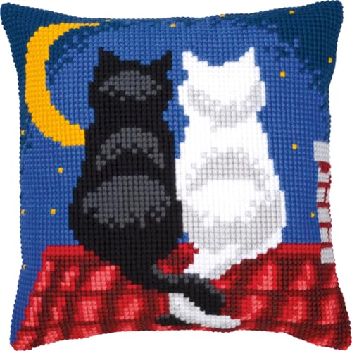 VERVACO Kreuzstich Stickpackungen Kissen Stickerei Set Anfänger Vorgedruckt Katzen in der Nacht DIY Set Kreativ Set Für Erwachseneca. 40 x 40 cm Bastelset Handwerker Haus Dekoration VERVACO Kreuzstich Stickpackungen Kissen Stickerei Set Anfänger Vorgedruckt Katzen in der Nacht DIY Set Kreativ Set Für Erwachseneca. 40 x 40 cm Bastelset Handwerker Haus Dekoration von Vervaco