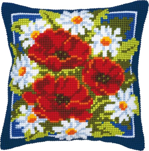 VERVACO Kreuzstich Stickpackungen Kissen Stickerei Set Anfänger Vorgedruckt Rote Blumen DIY Set Kreativ Set Für Erwachsene Dekoratives Kissen ca. 40 x 40 cm Bastelset Handwerker Haus Dekoration VERVACO Kreuzstich Stickpackungen Kissen Stickerei Set Anfänger Vorgedruckt Rote Blumen DIY Set Kreativ Set Für Erwachsene Dekoratives Kissen ca. 40 x 40 cm Bastelset Handwerker Haus Dekoration von Vervaco