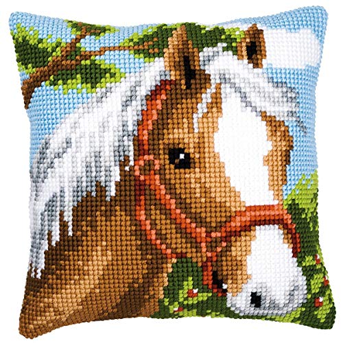 VERVACO Kreuzstich Stickpackungen Kissen Stickerei Set Anfänger Vorgedruckt Pferd DIY Set Kreativ Set Für Erwachsene Dekoratives Kissen ca. 40 x 40 cm Bastelset Handwerker Haus Dekoration VERVACO Kreuzstich Stickpackungen Kissen Stickerei Set Anfänger Vorgedruckt Pferd DIY Set Kreativ Set Für Erwachsene Dekoratives Kissen ca. 40 x 40 cm Bastelset Handwerker Haus Dekoration von Vervaco