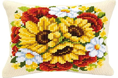 VERVACO Kreuzstich Stickpackungen Kissen Stickerei Set Anfänger Vorgedruckt Sonnenblumen und Mohn DIY Set Kreativ Set Für Erwachseneca. 40 x 40 cm Bastelset Handwerker Haus Dekoration VERVACO Kreuzstich Stickpackungen Kissen Stickerei Set Anfänger Vorgedruckt Sonnenblumen und Mohn DIY Set Kreativ Set Für Erwachseneca. 40 x 40 cm Bastelset Handwerker Haus Dekoration von Vervaco