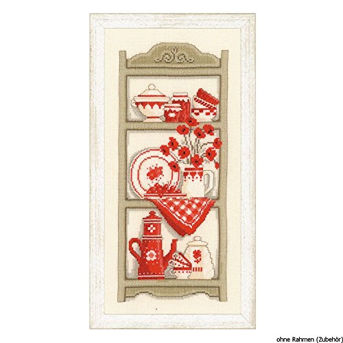 VERVACO Gezählter Kreuzstich Stickpackungen DIY Stickbilder Küchenschrank Wanddekoration Handarbeit Set für Erwachsene Kreatives Handwerk ca. 18 x 38 cm Kreuzstichbilder Set Hausdeko von Vervaco