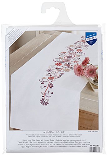 VERVACO Stickpackung Kreuzstich Set Vorgedruckt Tischläufer Fantasie Stickdecken Vorgezeichnet DIY Basteln Erwachsene Kreativ Stickläufer zum Selbersticken 38 x 142 cm Stickset von Vervaco