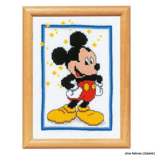 Vervaco Zählmusterpackung Mickey Mouse Aida Kreuzstickpackung zum Auszählen, weiß, 13 x 18 x 0,3 cm von Vervaco