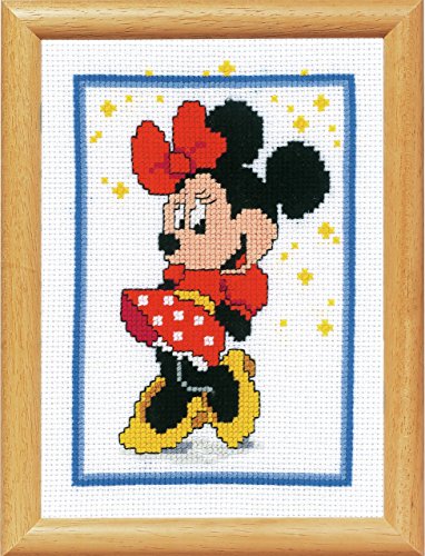 Vervaco Zählmusterpackung Minnie Mouse Aida Kreuzstickpackung zum Auszählen, weiß, 13 x 18 x 0,3 cm von Vervaco
