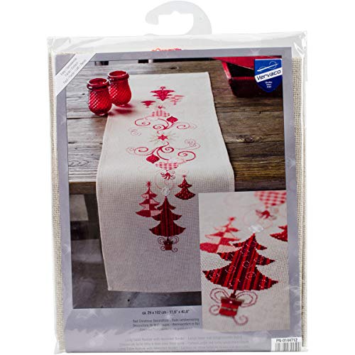 VERVACO Stickpackung Tischläufer Zählmusterpackung Kreuzstich Weihnachtlich in Rot Stickläufer zum Selbersticken Stickset Weihnachten Kreativ Set für Erwachsene 29 x 102 cm Kreatives Geschenk VERVACO Stickpackung Tischläufer Zählmusterpackung Kreuzstich Weihnachtlich in Rot Stickläufer zum Selbersticken Stickset Weihnachten Kreativ Set für Erwachsene 29 x 102 cm Kreatives Geschenk von Vervaco