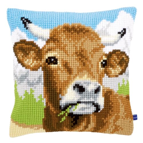 VERVACO Kreuzstich Stickpackungen Kissen Stickerei Set Anfänger Vorgedruckt Kuh DIY Set Kreativ Set Für Erwachsene Dekoratives Kissen ca. 40 x 40 cm Bastelset Handwerker Haus Dekoration VERVACO Kreuzstich Stickpackungen Kissen Stickerei Set Anfänger Vorgedruckt Kuh DIY Set Kreativ Set Für Erwachsene Dekoratives Kissen ca. 40 x 40 cm Bastelset Handwerker Haus Dekoration von Vervaco