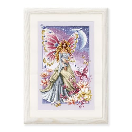 VERVACO Gezählter Kreuzstich Stickpackungen DIY Stickbilder Fee mit Schmetterling Wanddekoration Handarbeit Set für Erwachsene Kreatives Handwerk ca. 23 x 36 cm Kreuzstichbilder Set Hausdeko VERVACO Gezählter Kreuzstich Stickpackungen DIY Stickbilder Fee mit Schmetterling Wanddekoration Handarbeit Set für Erwachsene Kreatives Handwerk ca. 23 x 36 cm Kreuzstichbilder Set Hausdeko von Vervaco