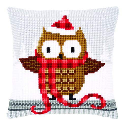 VERVACO Kreuzstich Stickpackungen Kissen Stickerei Set Anfänger Vorgedruckt Eule mit Hut DIY Set Kreativ Set Für Erwachsene Dekoratives Kissen ca. 40 x 40 cm Bastelset Handwerker Haus Dekoration VERVACO Kreuzstich Stickpackungen Kissen Stickerei Set Anfänger Vorgedruckt Eule mit Hut DIY Set Kreativ Set Für Erwachsene Dekoratives Kissen ca. 40 x 40 cm Bastelset Handwerker Haus Dekoration von Vervaco