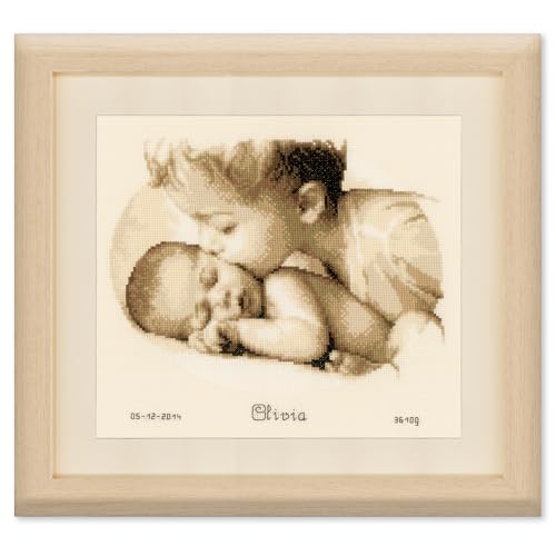 VERVACO Gezählter Kreuzstich Stickpackungen Stickset Baby Geburt Bruderliebe Wanddekoration Handarbeit Set für Erwachsene Kreatives Handwerk ca. 27 x 21 cm Geburt Geschenk Hausdeko VERVACO Gezählter Kreuzstich Stickpackungen Stickset Baby Geburt Bruderliebe Wanddekoration Handarbeit Set für Erwachsene Kreatives Handwerk ca. 27 x 21 cm Geburt Geschenk Hausdeko von Vervaco