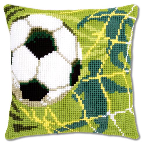VERVACO Kreuzstich Stickpackungen Kissen Stickerei Set Anfänger Vorgedruckt Fussball DIY Set Kreativ Set Für Erwachsene Dekoratives Kissen ca. 40 x 40 cm Bastelset Handwerker Haus Dekoration VERVACO Kreuzstich Stickpackungen Kissen Stickerei Set Anfänger Vorgedruckt Fussball DIY Set Kreativ Set Für Erwachsene Dekoratives Kissen ca. 40 x 40 cm Bastelset Handwerker Haus Dekoration von Vervaco