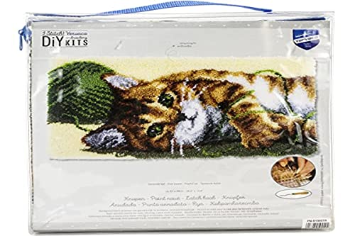Vervaco Knüpfpackung zum Fertigen eines Knüpfteppichs, Baumwolle, weiß, 67 x 39 x 0,3 cm, PN-0150219 von Vervaco