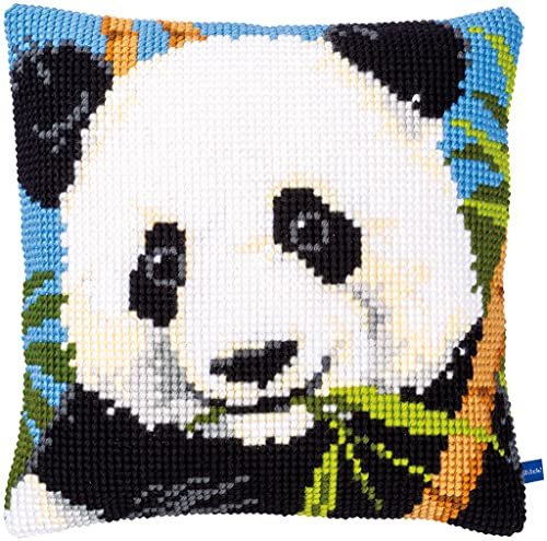 Vervaco PN-0153875 Kreuzstichkissen Set vorgezeichnet, Baumwolle, Panda, 40x40cm von Vervaco