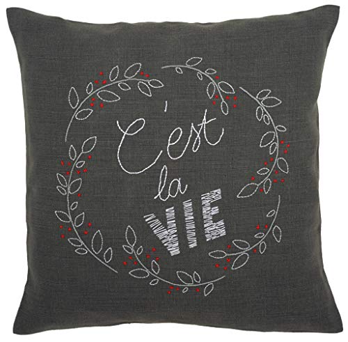Vervaco Embroidery Stickkissen-Stickpackung, acryl, C'est La Vie, 40 x 40cm Vervaco Embroidery Stickkissen-Stickpackung, acryl, C'est La Vie, 40 x 40cm von Vervaco
