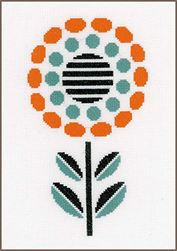 Vervaco Zählmusterpackung Abstrakte Blume Aida Kreuzstickpackung zum Auszählen, weiß, 14 x 25 x 0,3 cm von Vervaco