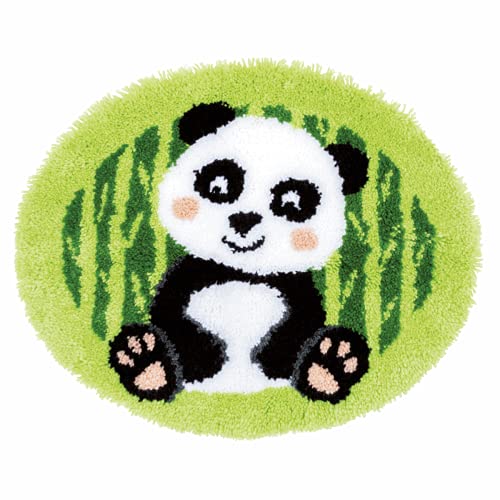 Vervaco PN-0171823 Panda Knüpfformteppich, Baumwolle, mehrfarbig, ca. 69 x 56 cm / 27,6" x 22,4" von Vervaco
