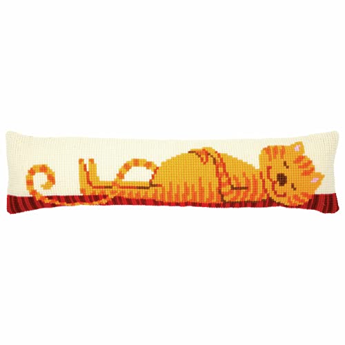 Vervaco PN-0173047 Rote Katze Kreuzstich Zugluftstopper vorbezeichnet, Baumwolle, mehrfarbig, ca. 80 x 20 cm / 32" x 8" von Vervaco