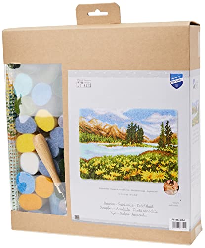 Vervaco PN-0174564 Berglandschaft Knüpfpackung Teppich, Baumwolle, mehrfarbig, ca. 70 x 51 cm / 28" x 20,4" von Vervaco