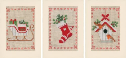 Vervaco Lesezeichen Kreuzstich Stickpackungen Gezählter Kreuzstich Weihnachtlich 3er DIY Postkarten Set Erwachsene Sticken Bastelset ca. 10,5 x 15 cm Stickset für Anfänger Kreatives Geschenk Vervaco Lesezeichen Kreuzstich Stickpackungen Gezählter Kreuzstich Weihnachtlich 3er DIY Postkarten Set Erwachsene Sticken Bastelset ca. 10,5 x 15 cm Stickset für Anfänger Kreatives Geschenk von Vervaco