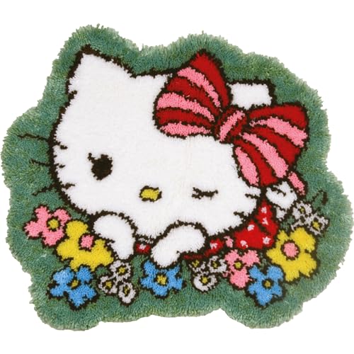 Vervaco PN-0205257 Hello KittyCuteness Teppich mit Knotenmuster, gebrochenes weiß, ca. 67 x 61 cm von Vervaco