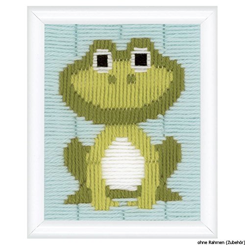 Vervaco Spannstich Frosch Anfänger-Stickpackung vorgezeichnet, Baumwolle, Mehrfarbig, 12.5 x 16 x 0.3 cm Vervaco Spannstich Frosch Anfänger-Stickpackung vorgezeichnet, Baumwolle, Mehrfarbig, 12.5 x 16 x 0.3 cm von Vervaco