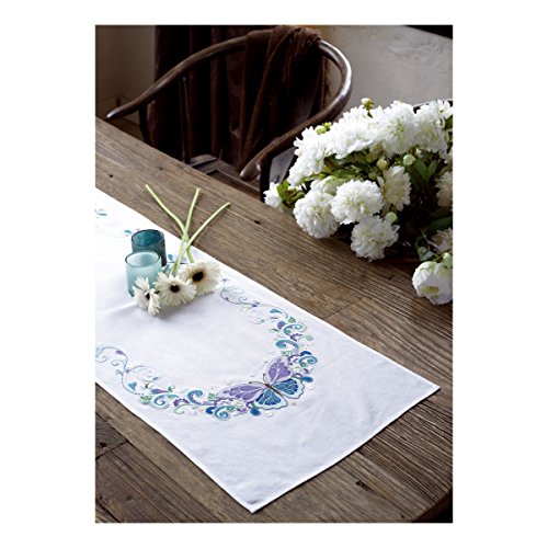 Vervaco Stickpackung Tischläufer Klassische Stickerei vorgedruckt, Baumwolle, weiß, 38 x 142 x 0,3 cm Vervaco Stickpackung Tischläufer Klassische Stickerei vorgedruckt, Baumwolle, weiß, 38 x 142 x 0,3 cm von Vervaco