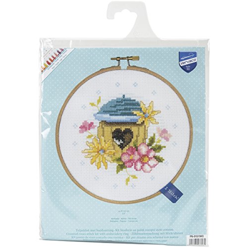 Vervaco Vogelhaus mit Holzrahmen Kreuzstichpackung, Aida, weiß, 14,5 x 14,5 x 0,3 cm Vervaco Vogelhaus mit Holzrahmen Kreuzstichpackung, Aida, weiß, 14,5 x 14,5 x 0,3 cm von Vervaco