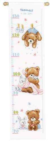 Vervaco Zählmuster Knuddelige Teddys Zählmusterpackung-Stickpackung im gezählten Kreuzstich, Baumwolle, Mehrfarbig, 18 x 70 x 0.3 cm von Vervaco