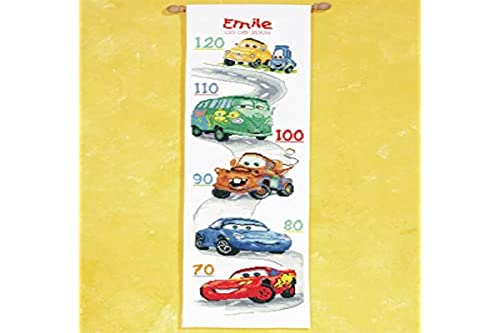 Vervaco Zählmusterpackung Cars Aida Kreuzstickpackung zum Auszählen, weiß, 18 x 70 x 0,3 cm von Vervaco