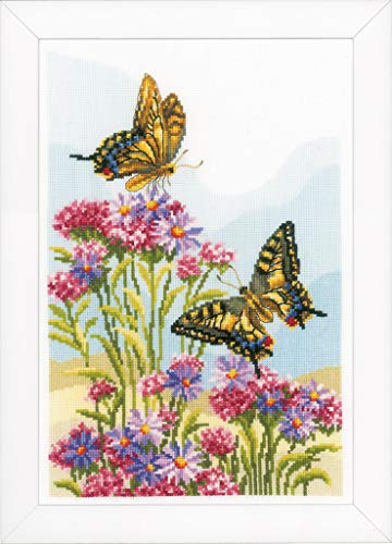 Vervaco Zählmusterpackung Schwalbenschwanz Aida Kreuzstichpackung, Weiß, 25 x 35 x 0,3 cm von Vervaco
