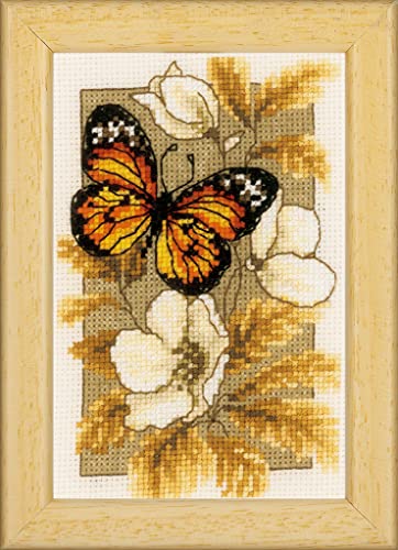VERVACO Gezählter Kreuzstich Stickpackungen DIY Stickbilder Schmetterling auf Blumen Wanddekoration Handarbeit Set für Erwachsene Zählmusterpackung ca. 8 x 12 cm Kreuzstichbilder Set Hausdeko VERVACO Gezählter Kreuzstich Stickpackungen DIY Stickbilder Schmetterling auf Blumen Wanddekoration Handarbeit Set für Erwachsene Zählmusterpackung ca. 8 x 12 cm Kreuzstichbilder Set Hausdeko von Vervaco