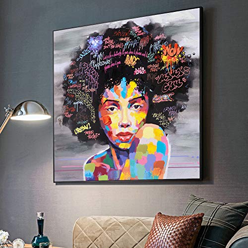 Verve Jelly African American Art Canvas,Original Designed Pop Graffiti Style Canvas Painting for Bedroom Office Kids Room Decoration,No Frame(16 x 16 inch) von Verve Jelly