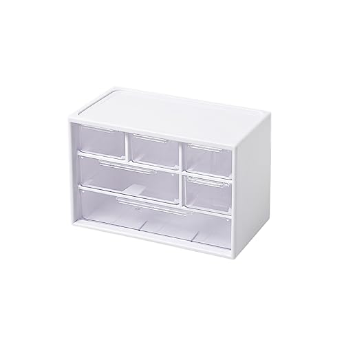 Verve Jelly Kleine Aufbewahrungsschubladen Mini Kunststoffschubladen Acryl Schublade transparente Organizer Box für die Sammlung kleiner Gegenstände,Kosmetik und Schönheitsartikel,7,1*4,7*3,9Zoll,Weiß von Verve Jelly