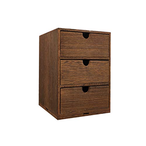 Verve Jelly Schubladenbox holz, Schubladen Organizer, natürliche Optik, Tischorganizer Büro, HBT: 18 x 18 x 25 cm, Natur, 3 Fächer von Verve Jelly